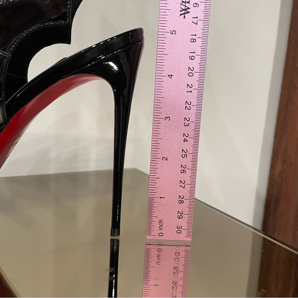 🚫sold on 3b@y🚫Christian Louboutin Hot Chick Alta 120 Patent Slingback Pumps 38.5 - Picture 10 of 15